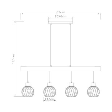 Globo - Hängeleuchte an Schnur 4xE27/15W/230V