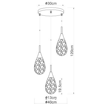 Globo - Hängeleuchte an Schnur 3xE14/9W/230V