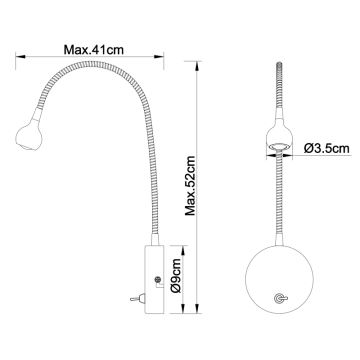 Globo - Flexible, kleine LED-Leuchte LED/3W/230V Chrom