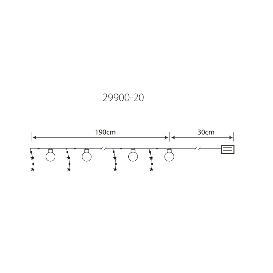 Globo 29900-20 - LED Dekorative Kette 20xLED/0,03W/2xAA