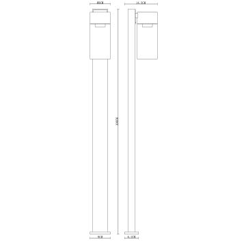 Globo - Außenleuchte 1xE27/40W/230V 100 cm IP44