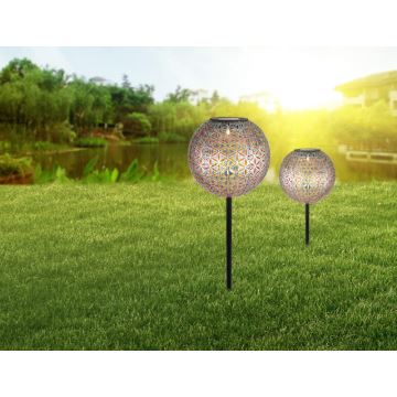 Globo - LED-Solarbeleuchtung LED/0,06W/1,2V silbern IP44 180x540 mm