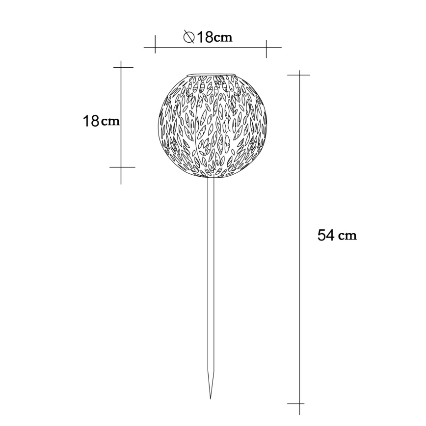 Globo - LED-Solarbeleuchtung LED/0,06W/1,2V silbern IP44 180x540 mm