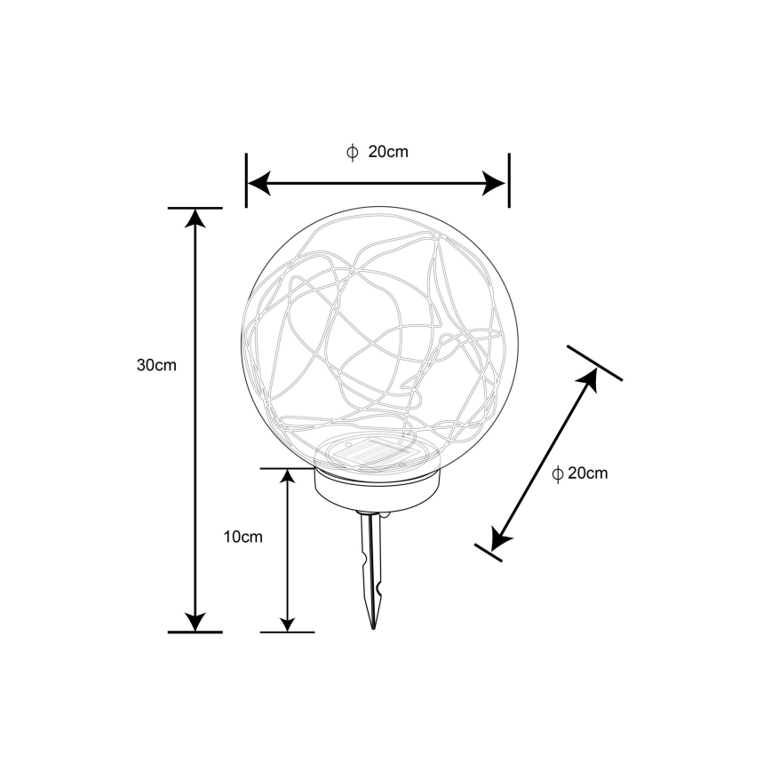 Globo - LED-Solarbeleuchtung 30xLED/0,06W/1,2V d 20 cm IP44