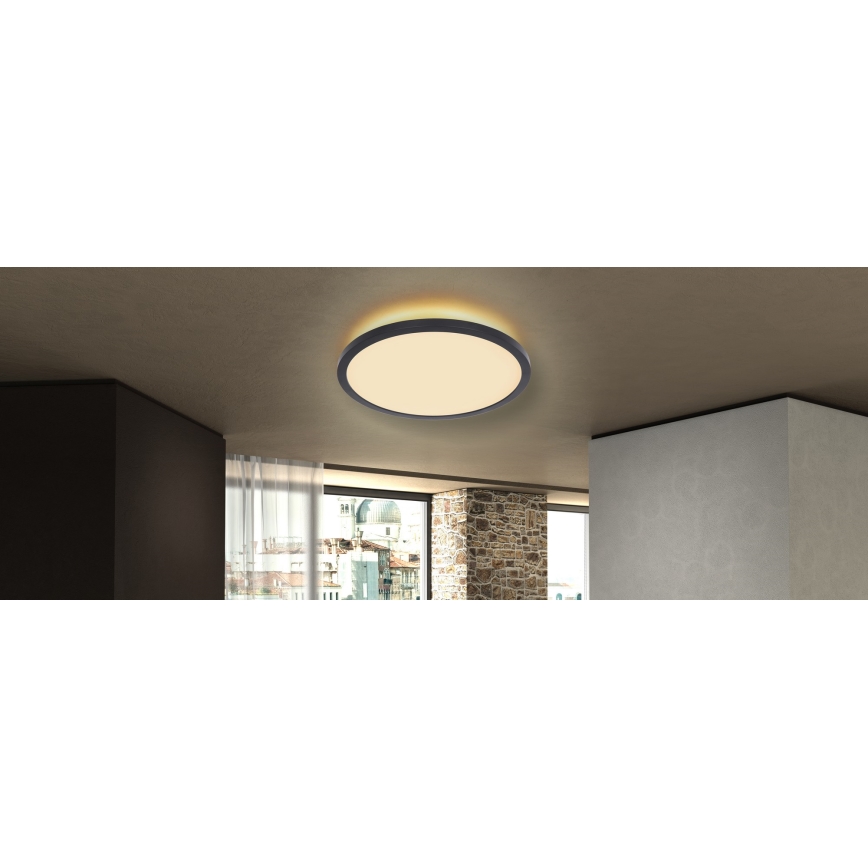 Globo - Dimmbare LED-Deckenleuchte für das Badezimmer LED/24W/230V d 42 cm IP44 schwarz