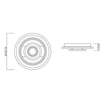 Globo - Dimmbare Deckenleuchte LED/50W/230V 2700/4000/6000K + Fernbedienung