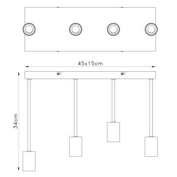 Globo - Hängeleuchte an Schnur 4xE27/60W/230V