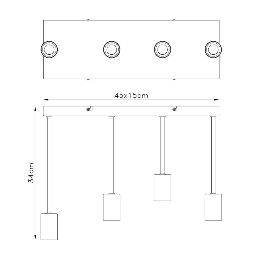 Globo - Hängeleuchte an Schnur 4xE27/60W/230V