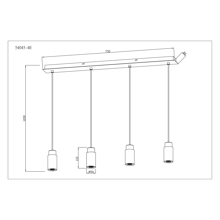 Globo - Hängeleuchte an Schnur 4xE27/40W/230V