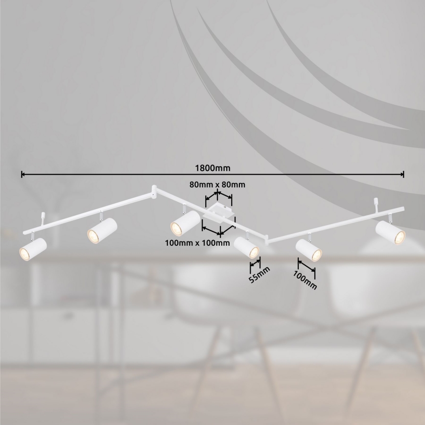 Globo - Strahler 6xGU10/35W/230V weiß