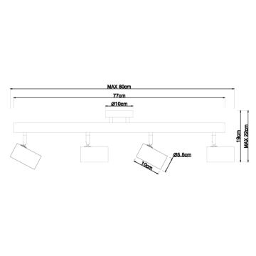 Globo - Spotlight 4xGU10/5W/230V Holz/Metall