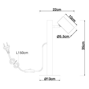 Globo - Tischlampe 1xGU10/5W/230V Holz/Metall