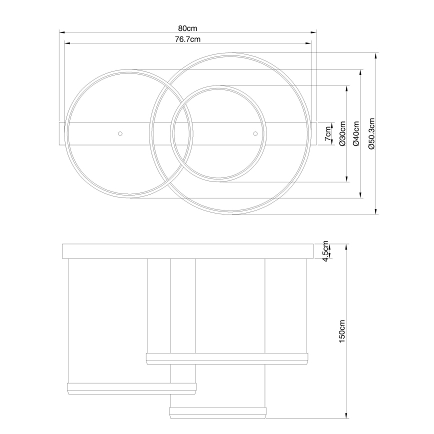 Globo - Dimmbare LED-Hängeleuchte an Schnur LED/55W/230V 2700-6500K + Fernbedienung