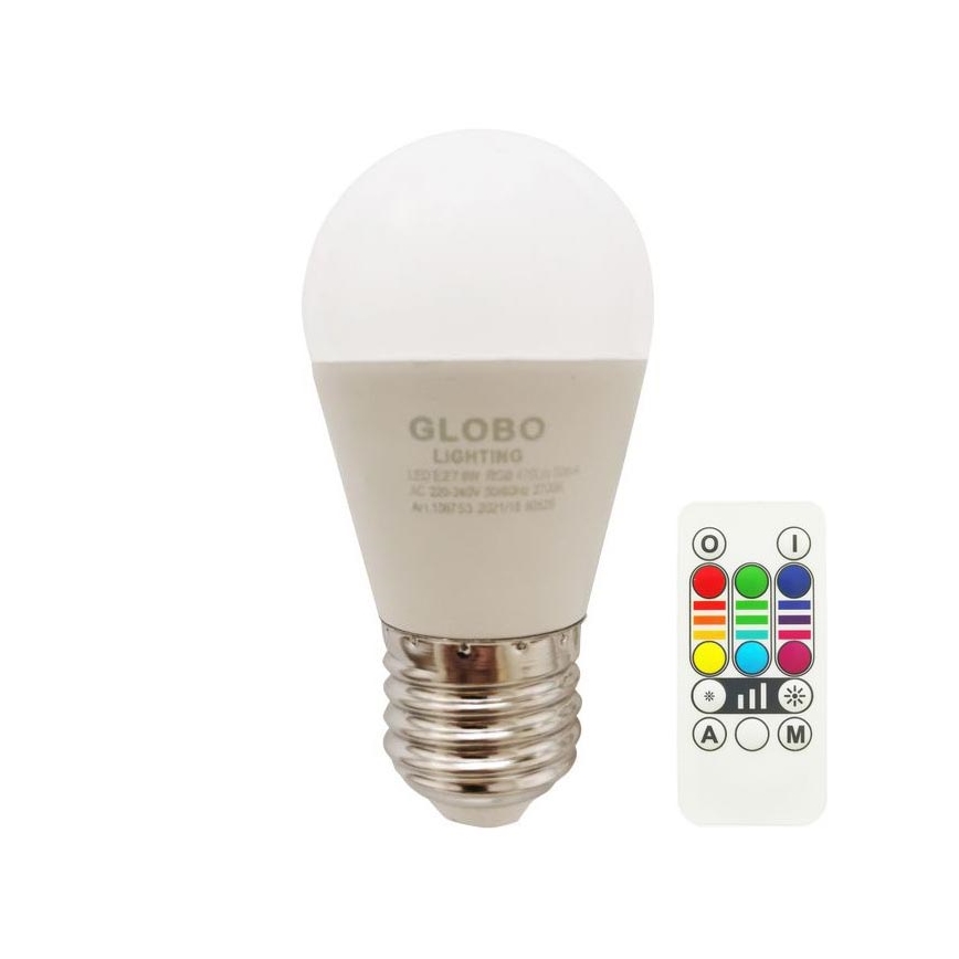 Globo - Dimmbare LED-RGBW-Glühlampe E27/6W/230V 3000K + Fernbedienung