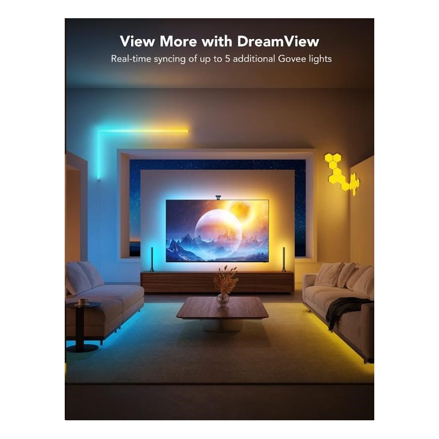 Govee - DreamView T2 DUAL TV 55-65" SMART LED-Hintergrundbeleuchtung RGBIC Wi-Fi + Fernbedienung