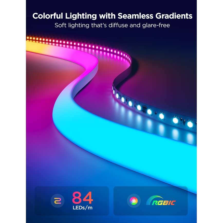 Govee - Neon MATTER LED corner Schiene 5m RGBIC Wi-Fi