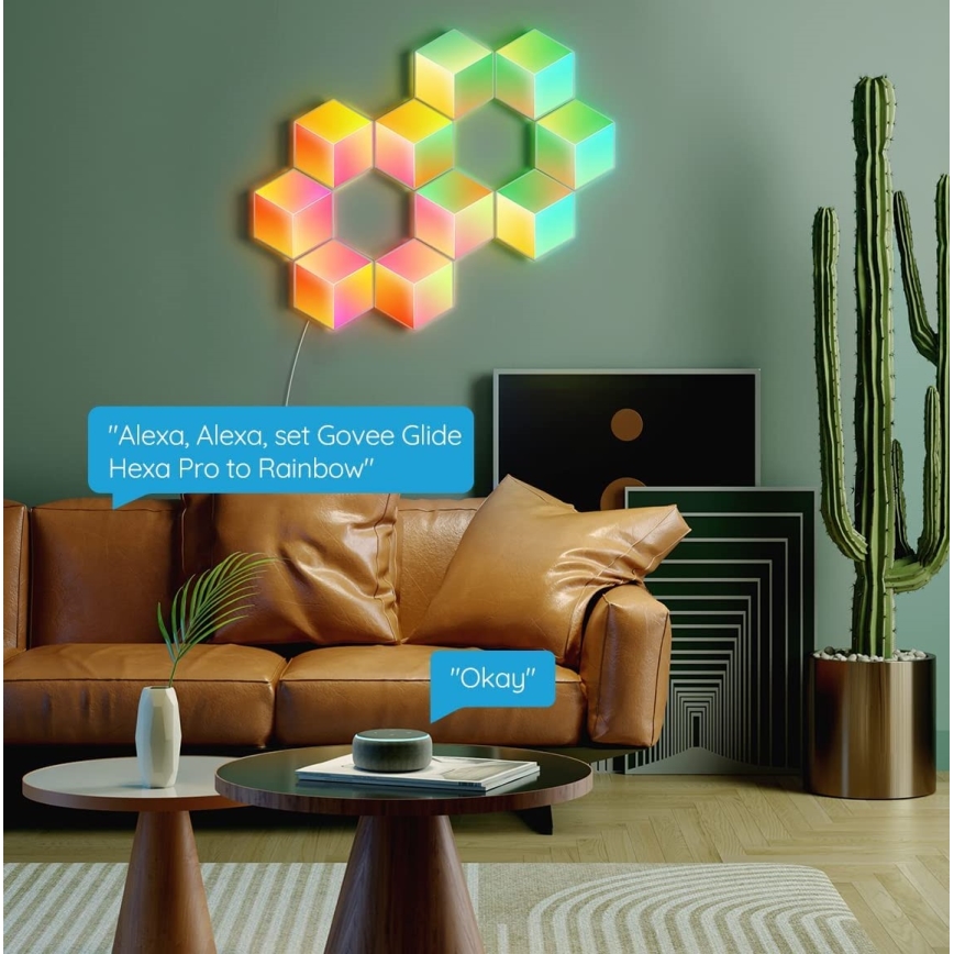 Govee - SET 10x LED-Leuchte Glide Hexa Pro LED Smart RGBIC Wi-Fi