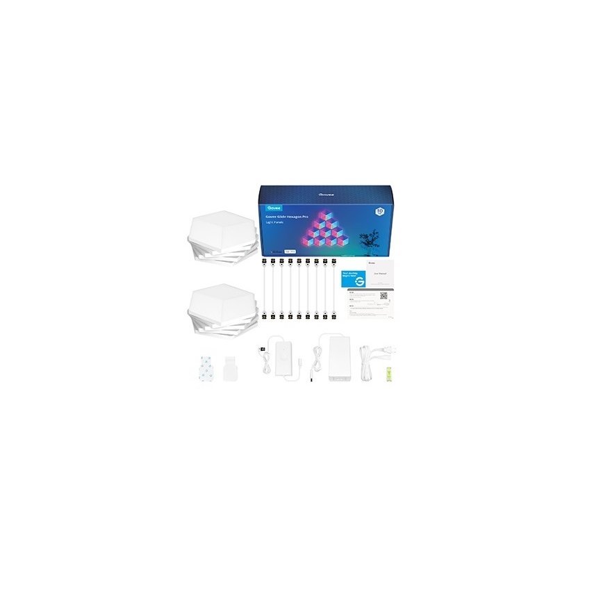 Govee - SET 10x LED-Leuchte Glide Hexa Pro LED Smart RGBIC Wi-Fi