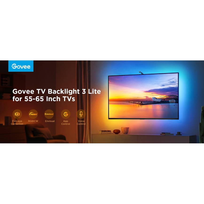 Govee - TV Backlight 3 Lite TV 55-65" SMART LED-Hintergrundbeleuchtung RGBICW Wi-Fi IP67 + Fernbedienung