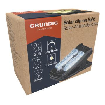 Grundig - LED-Solarleuchte mit Sensor CLIP-ON LED/4W/3,7V IP44
