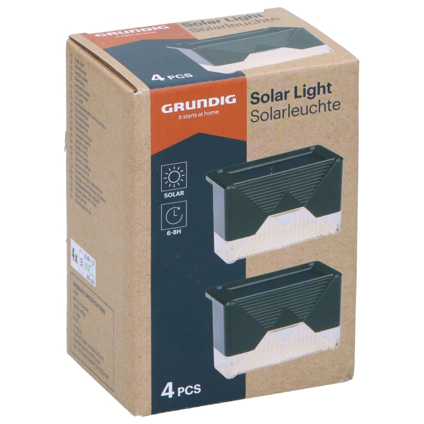 Grundig - SET 4x LED-Solarwandleuchte LED/1,2V IP44