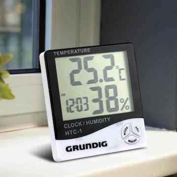 Grundig - Wetterstation mit Wecker 1xAAA