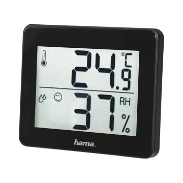 Hama – Raumthermometer mit Luftfeuchtigkeitsmesser 1xCR2025 schwarz