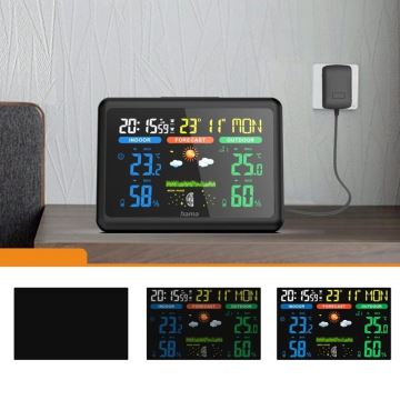 Hama - Wetterstation mit farbigem VA-Display 2xAA schwarz