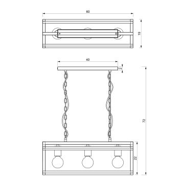 Hängeleuchte an Kette ARNOLD 3xE27/60W/230V schwarz