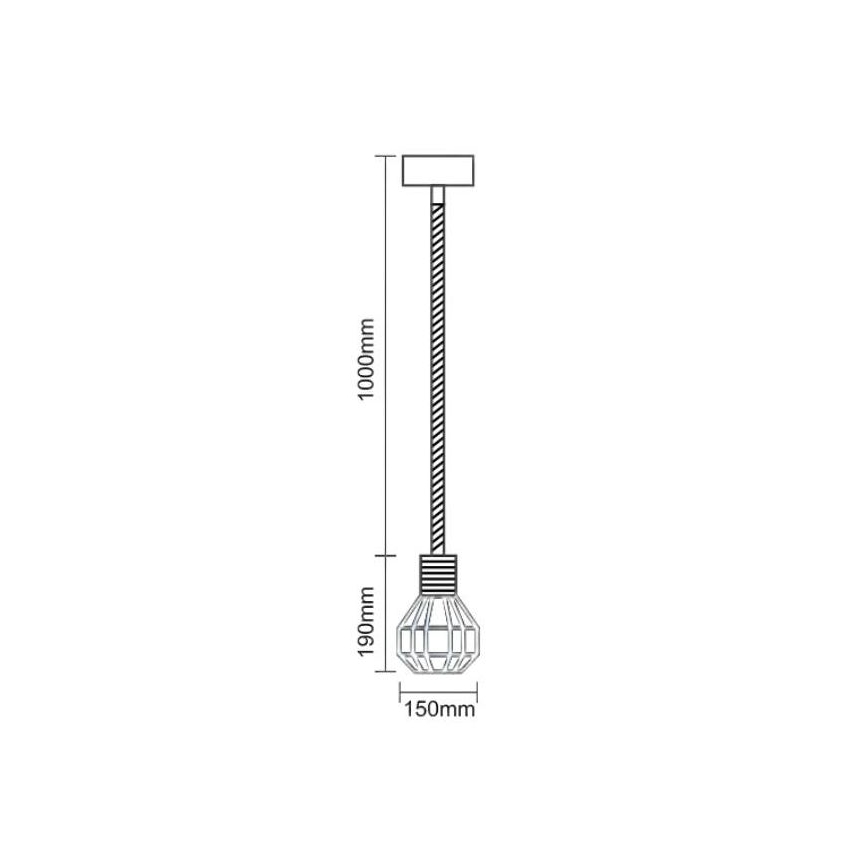 Hängeleuchte an Schnur 1xE27/60W/230V d 15 cm