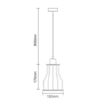 Hängeleuchte an Schnur 1xE27/60W/230V d 15 cm schwarz