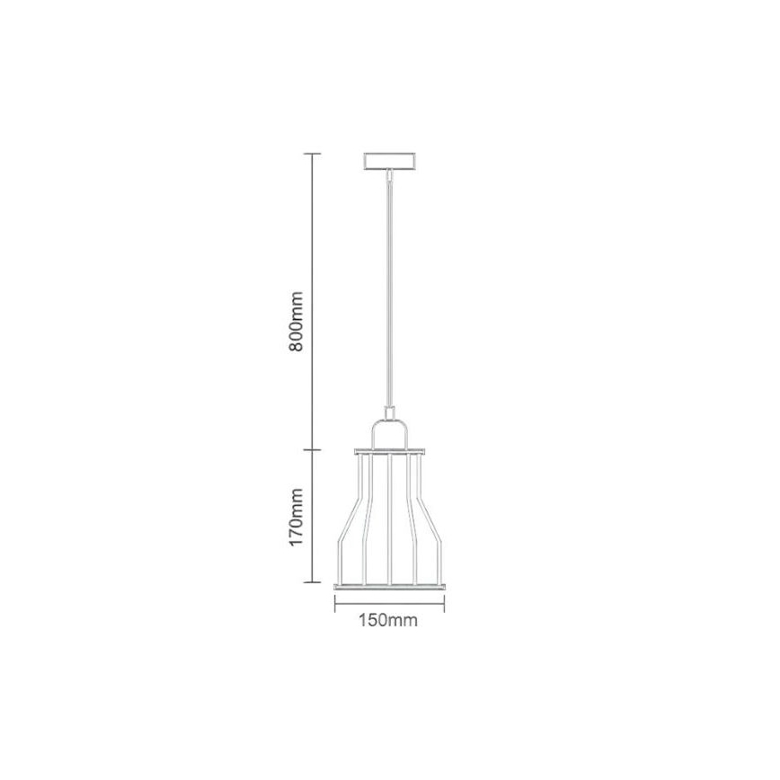 Hängeleuchte an Schnur 1xE27/60W/230V d 15 cm schwarz