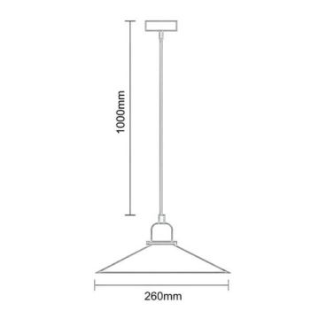 Hängeleuchte an Schnur 1xE27/60W/230V d 26 cm schwarz