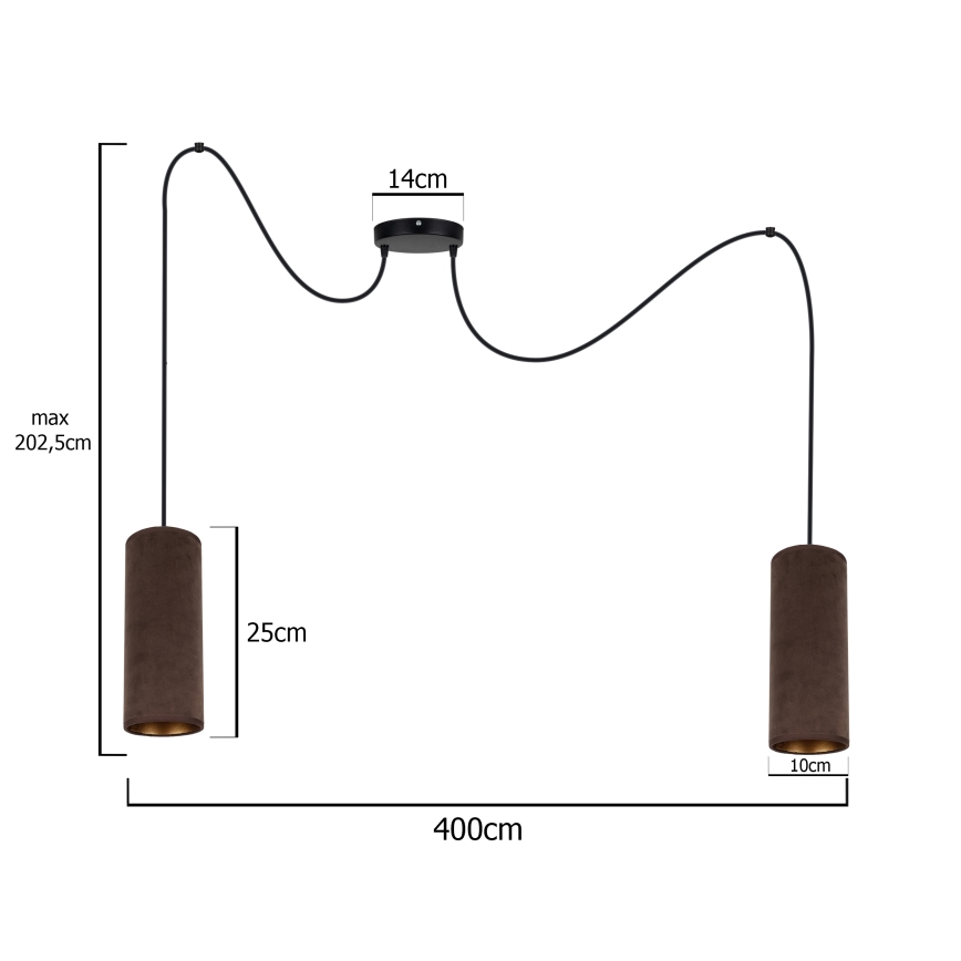 Hängeleuchte an Schnur AVALO 2xE27/60W/230V braun