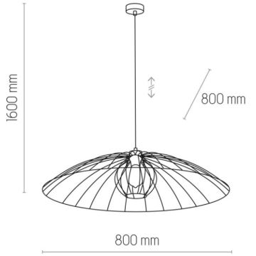 Hängeleuchte an Schnur BARBELLA 1xE27/60W/230V d 80 cm