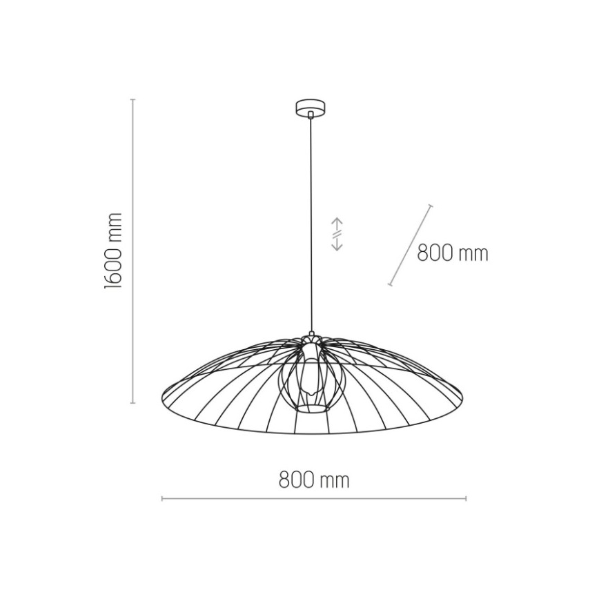 Hängeleuchte an Schnur BARBELLA 1xE27/60W/230V d 80 cm