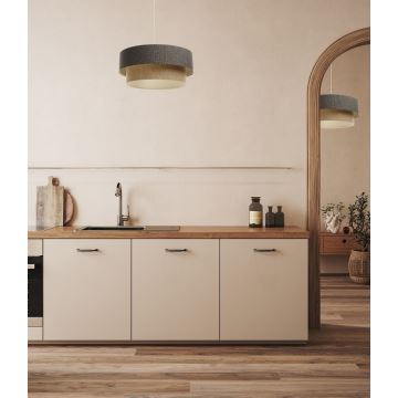 Hängeleuchte an Schnur BOHO TRINITI 1xE27/60W/230V grau/beige