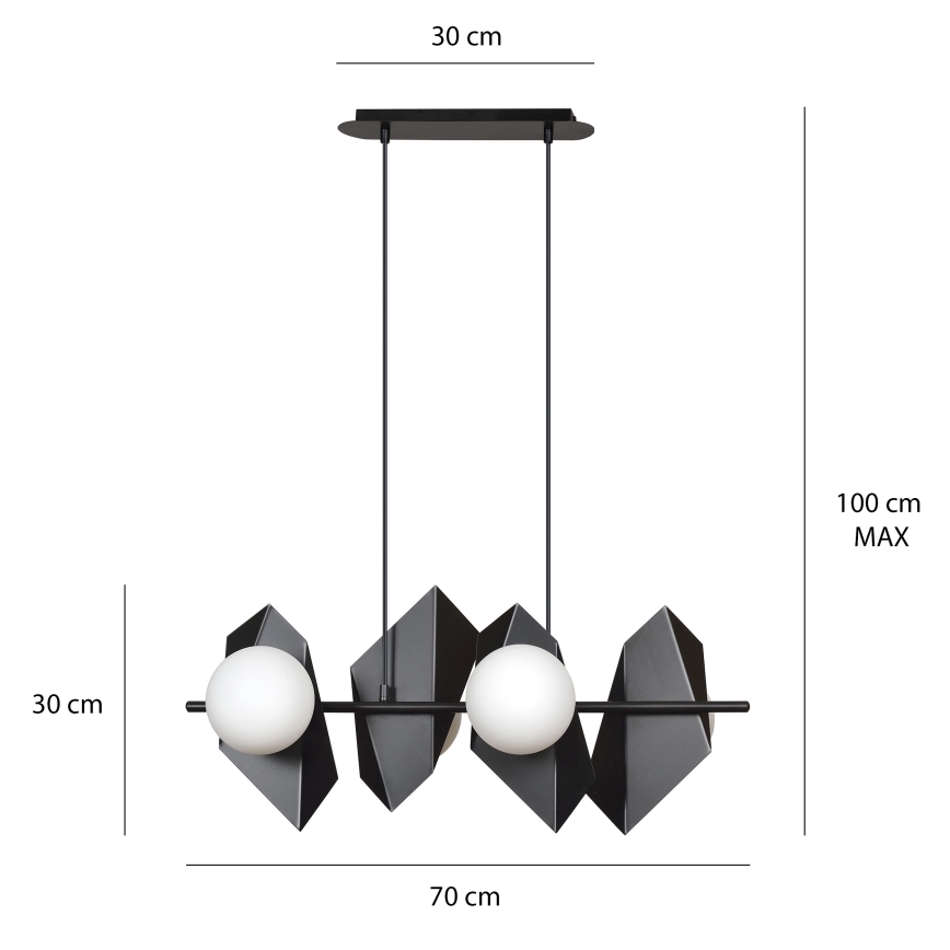 Hängeleuchte an Schnur DRIFTON 4xE14/10W/230V schwarz