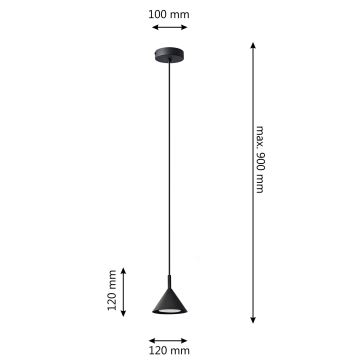 Hängeleuchte an Schnur ETNA 1xGX53/15W/230V schwarz