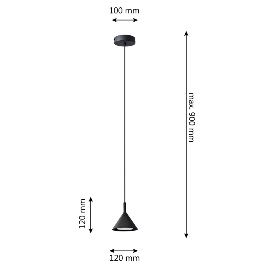 Hängeleuchte an Schnur ETNA 1xGX53/15W/230V schwarz