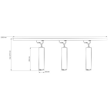 Hängeleuchte an Schnur für Schienensystem PARIS 3xGU10/10W/230V + 1 m Schienensystem weiß