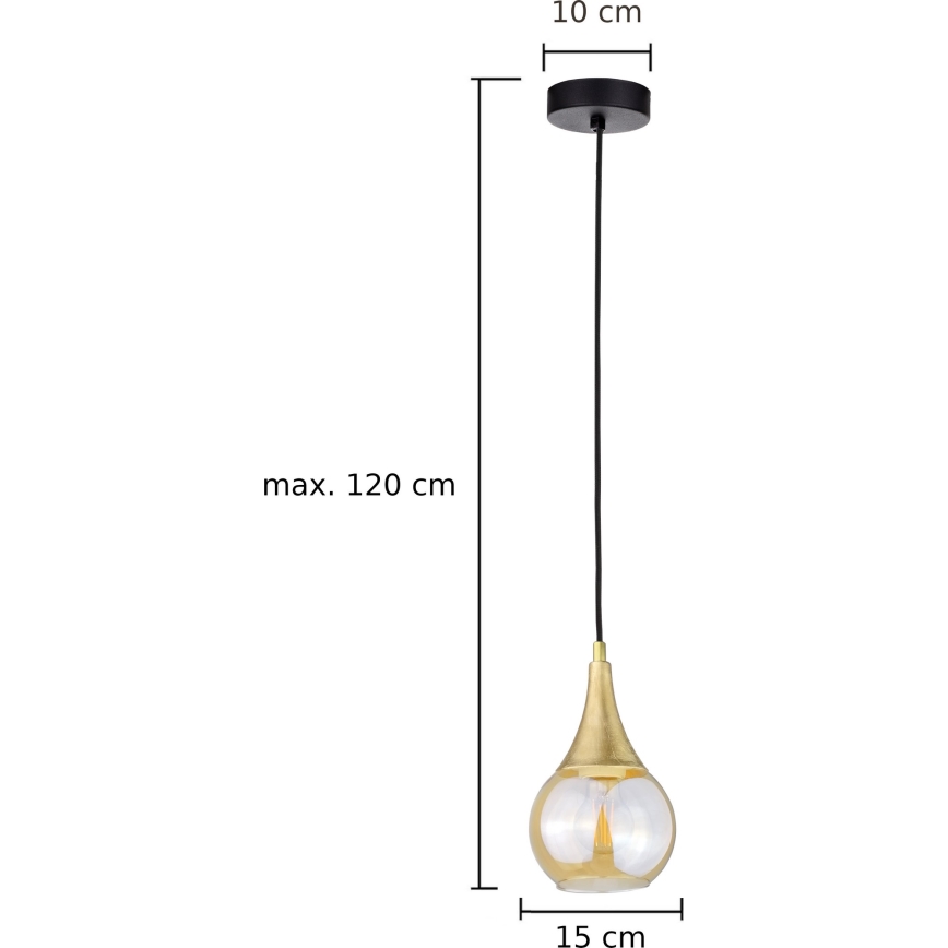 Hängeleuchte an Schnur LACRIMA HONEY 1xE27/60W/230V