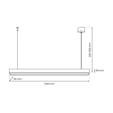 Hängeleuchte an Schnur LUNGO T8 1xG13/18W/230V schwarz