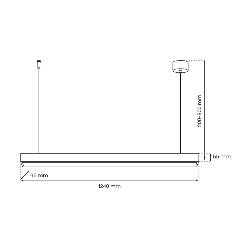 Hängeleuchte an Schnur LUNGO T8 1xG13/18W/230V schwarz