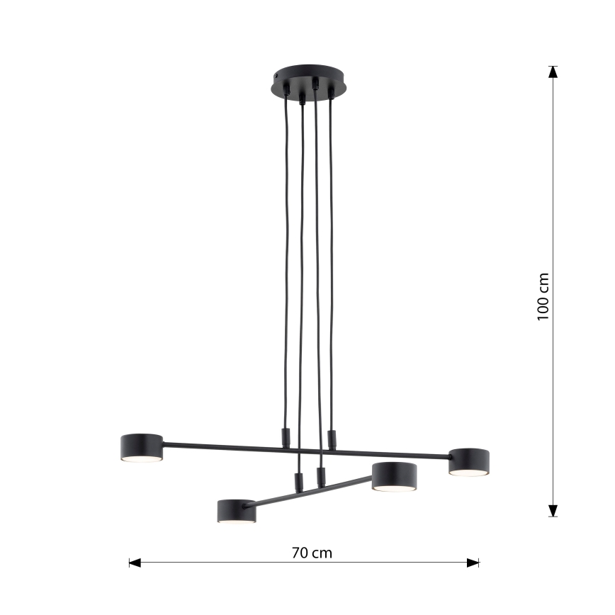 Hängeleuchte an Schnur MODUS 4xGX53/12W/230V schwarz