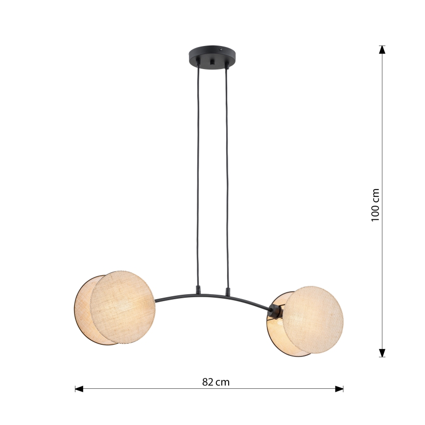 Hängeleuchte an Schnur MOTIF 2xE27/15W/230V beige