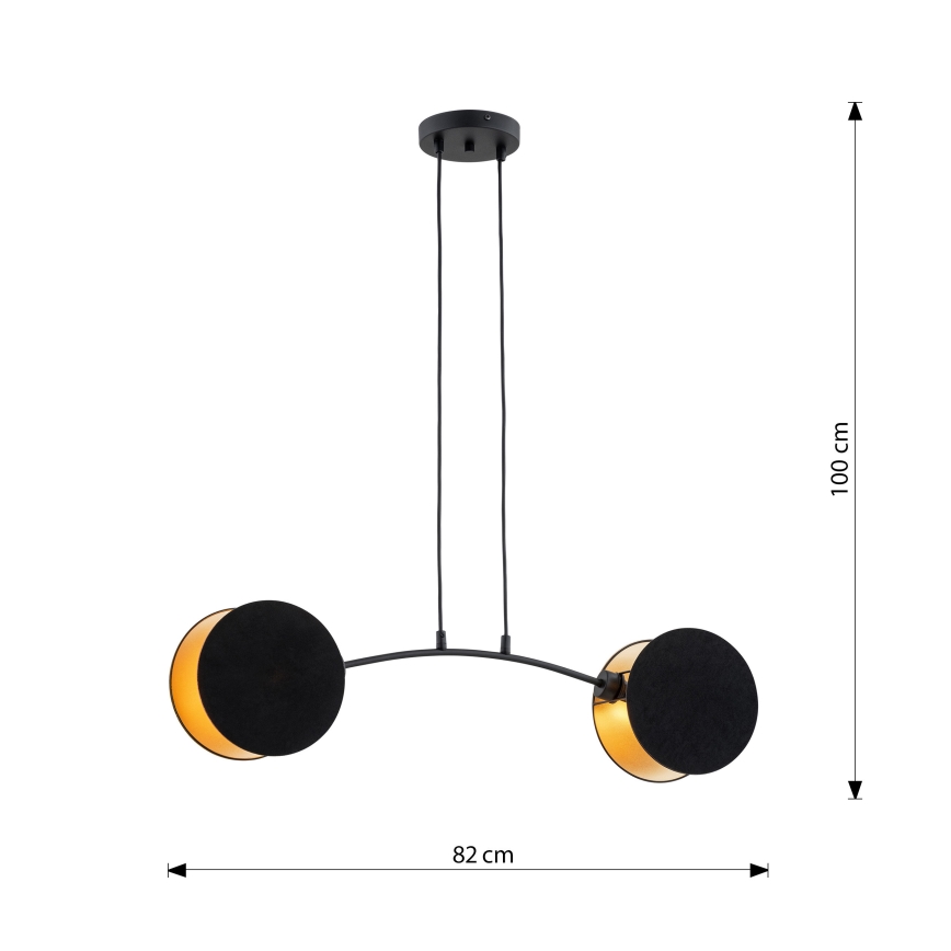 Hängeleuchte an Schnur MOTIF 2xE27/15W/230V schwarz