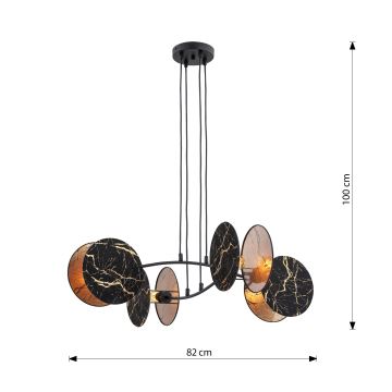 Hängeleuchte an Schnur MOTIF 4xE27/15W/230V schwarz/golden