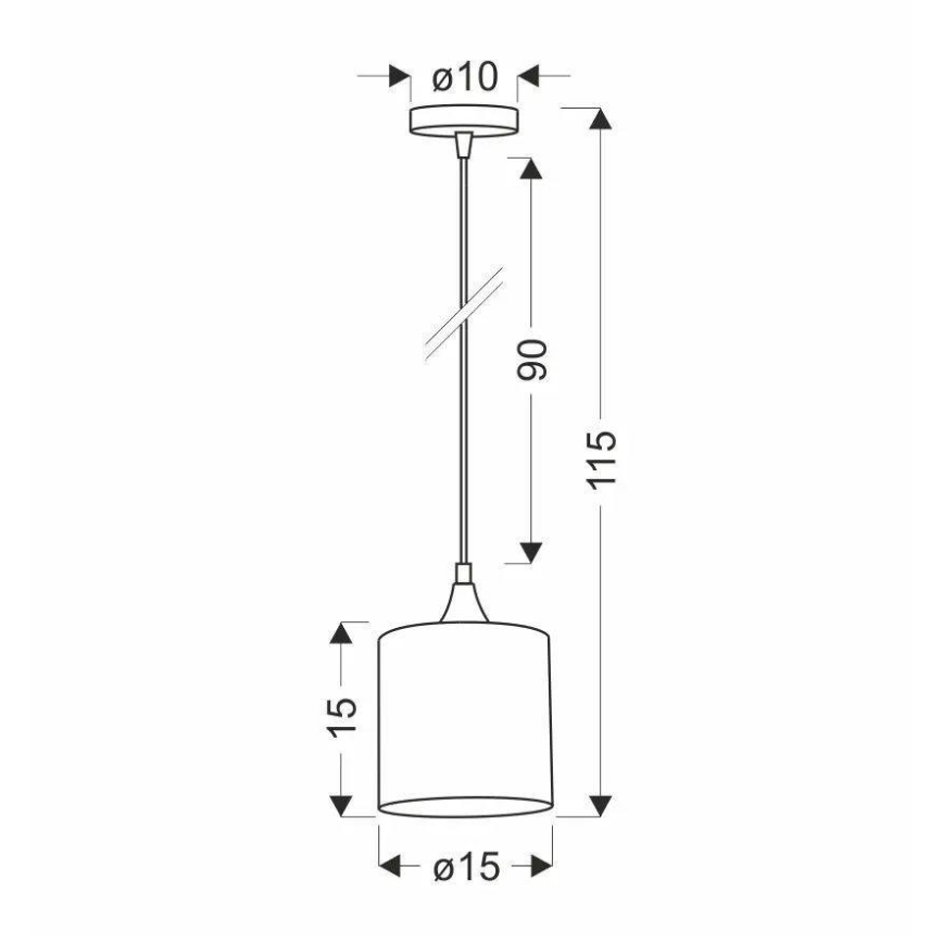 Hängeleuchte an Schnur PATTI 1xE27/60W/230V d 15 cm grün