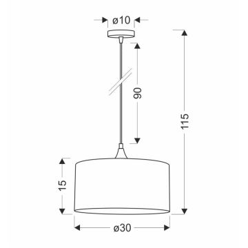 Hängeleuchte an Schnur PATTI 1xE27/60W/230V d 30 cm grün